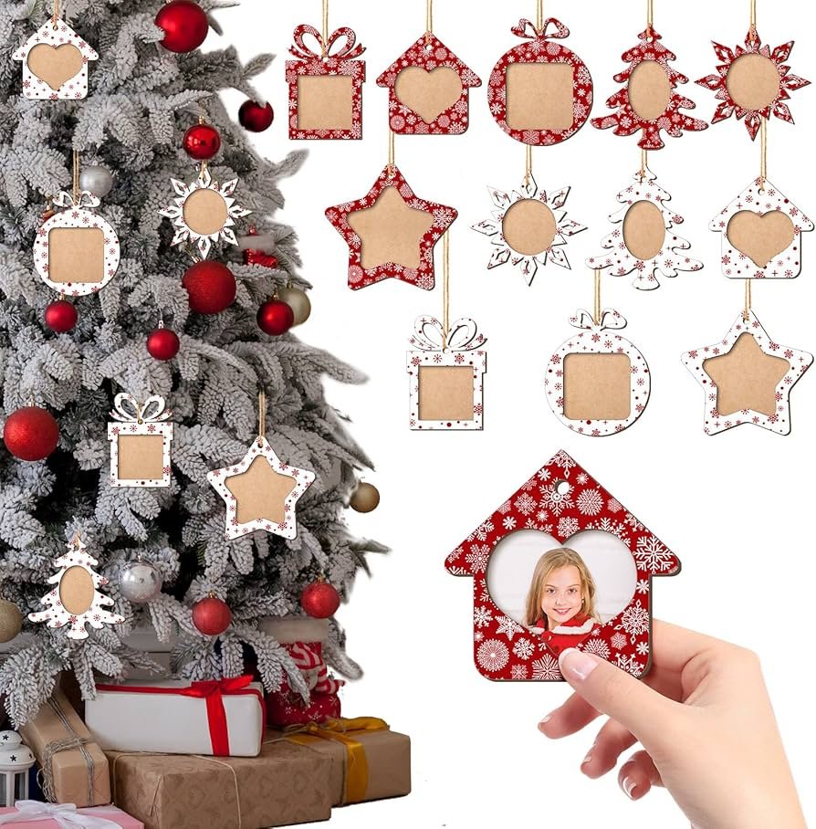 unfinished wood snowflake frame ornament craft